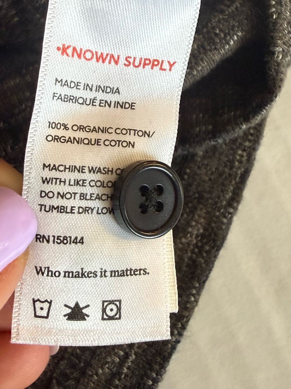 KNOWN SUPPLY Lorelei Black Heathered Ribbed Button-Front Maxi Dress Size S - Picture 8 of 10